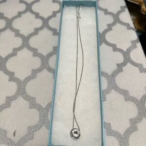 Elegant Silver Necklace with Crystal Pendant